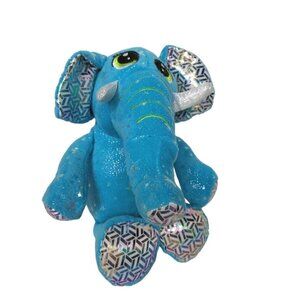 Redemption Blue Elephant Glitter Stars Plush 8 Inch
